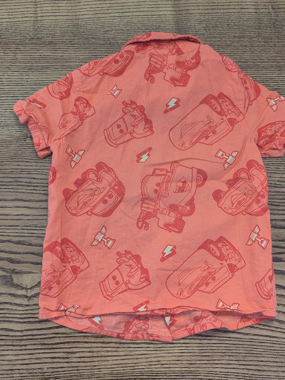 EUC Disney Jumping Beans Baby Boy 18 Month Cars Lightning McQueen Button Shirt